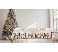 Mantel de algodón con impresión digital con motivos navideños: Casas de Navidad / 140 x 240 cm