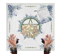 Mantel de Cartas de Tarot - Mantel de astrología, Mantel místico, Profeta Verde con Pentagrama, Mantel de adivinación, Tapiz, Baraja de Tarot Celestial, Mantel Cuadrado con bisagras en la Pared,