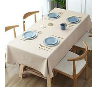 Mantel de color champán sin arrugas, 55.1 x 78.7 pulgadas, cubierta rectangular de plástico para comedor en interiores y exteriores, elegante decoración de mesa para eventos y reuniones