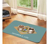 Mantel de cuero absorbente con estampado de bandera de Delaware para perros y gatos, tapete de alimentación de cuero para perros y gatos