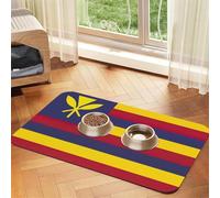 Mantel de cuero absorbente con estampado de bandera del Reino de Hawái para perros y gatos, tapete de alimentación de cuero para perros y gatos