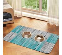 Mantel de cuero absorbente para mascotas, con impresión de fondo de madera, tapete de cuero absorbente para mascotas, área de alimentación ordenada para perros, gatos, mascotas