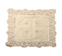 Mantel de encaje bordado blanco de 40 x 40 cm, 30 x 45 cm, tela bordada en blanco, adecuado para el hogar, crea un ambiente hermoso para tu cita (3# (cuadrado 60 x 60 cm)