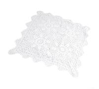 Mantel de encaje de algodón hecho a mano clásico para forma cuadrada cubierta decorativa para varios ajustes (40 * 40 cm blanco)