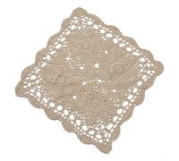 Mantel de encaje de algodón hecho a mano clásico para forma cuadrada cubierta decorativa para varios ajustes (40 * 40 cm beige)