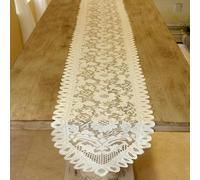 Mantel de encaje de poliéster con patrón floral para mesa para decoración de mesa interior y exterior