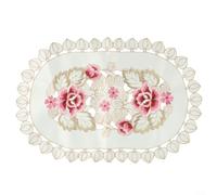 Mantel de encaje floral, tela bordada para mesa de comedor, diseño resistente a las manchas (2#)