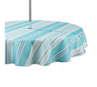 Mantel de exterior con estampado de rayas DII Beach House y cremallera, redondo, 60 cm