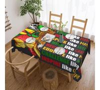 Mantel de Girasoles Juneteenth, Mes de la Historia Afroamericana, para Comedor, Cocina, Fiesta de cumpleaños, decoración para Mesa de Comedor, Buffet, Fiestas, Patio, Camping, 137 x 183 cm