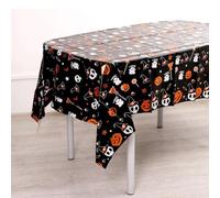 Mantel de Halloween, 138 x 274 cm, decoración de mesa de Halloween, decoración de Halloween, decoración de interiores y exteriores, decoración del hogar, manteles de PVC con calabaza, fantasmas,