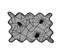 Mantel de Halloween Spider Web encaje camino de mesa decoración para mascarada cena decoración de encaje negro decoración gótica decoración temática de Halloween mantel elegante corredor fiesta