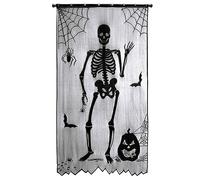 Mantel de Halloween Spider Web encaje camino de mesa decoración para mascarada cena decoración de encaje negro decoración gótica decoración temática de Halloween mantel elegante corredor fiesta