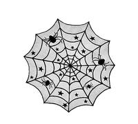 Mantel de Halloween Spider Web encaje camino de mesa decoración para mascarada cena decoración de encaje negro decoración gótica decoración temática de Halloween mantel elegante corredor fiesta
