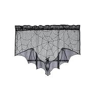 Mantel de Halloween Spider Web encaje camino de mesa decoración para mascarada cena decoración de encaje negro decoración gótica decoración temática de Halloween mantel elegante corredor fiesta