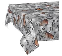 Mantel de Hule Lavable, fácil de Limpiar, Impermeable, Efecto Loto, para jardín, café, café, 200 x 140 cm, Borde Cortado