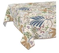 Mantel de Hule Lavable, fácil de Limpiar, Impermeable, Efecto Loto, para jardín, étnico, 200 x 140 cm, con Dobladillo (Ribeteado)