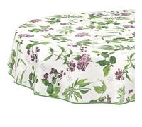 Mantel de Hule Lavable, fácil de Limpiar, Impermeable, Efecto Loto, para jardín, Ovalado, 160 x 140 cm, con Dobladillo (Ribeteado)