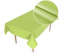 Mantel de hule lavable, rectangular, redondo, ovalado, efecto textil, en relieve, 100 x 140 cm, color lima