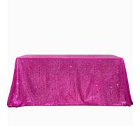 Mantel de lentejuelas B-Cool, mantel brillante, mantel de lentejuelas de 90 x 132 pulgadas, mantel de lentejuelas fucsia rectangular, mantel de A