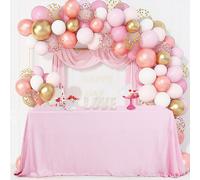 Mantel de lentejuelas brillantes QueenDream - Mantel rosa de 127 x 203 cm, rectangular, para fiestas de cumplea os, decoraci n de baby shower