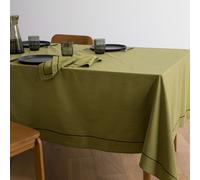 Mantel de lino/algodón lavado Métis Bourdon. Talla 150 x 300 cm. Color Verde pesto