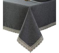 Mantel de lino sint tico EHouseHome con ribete de encaje, impermeable, antiderrames, antimanchas, antiarrugas y resistente al aceite, para banque