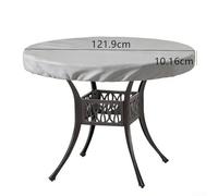 Mantel de mesa para exteriores con rejilla de ventilación, redondo, 600D, resistente a desgarros, protector de muebles de jardín, gris (121,9 x 10,16 cm)