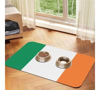 Mantel de piel absorbente con estampado de bandera irlandesa para perros y gatos, tapete de alimentación de cuero para perros y gatos