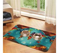 Mantel de piel absorbente con estampado de mapa del mundo para perros y gatos, tapete de comida de 60 x 40 cm, 4 mm de grosor