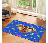 Mantel de piel absorbente con forma de pera amarilla sonriente para mascotas, 30 x 45 cm, con base de goma antideslizante para gatos y perros