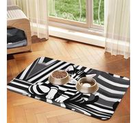 Mantel de piel absorbente para mascotas con diseño de gatito a rayas blancas y negras, adecuado para perros o gatos