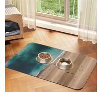 Mantel de piel absorbente para mascotas con vista aérea de la playa, apto para perros o gatos