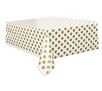 Mantel de Plástico a Lunares - 2,74 m x 1,37 m - Oro