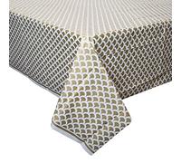 Mantel de Plástico con Diseño de Concha - 2,74 m x 1,37 m - Oro