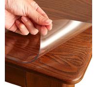 Mantel de plástico rectangular, protector de mesa de PVC transparente para comedor, cocina, escritorio y tocador, tapete de superficie duradero
