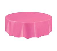 Mantel de Plástico Redondo - 2,13 m - Rosa Oscuro