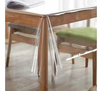 Mantel de PVC transparente reutilizable que proporciona protección impermeable y resistente al aceite, cubierta para mesas de comedor y café (140 x 220 cm)