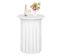 Mantel de spandex - Mantel redondo de cóctel de tela elástica a la medida, protector de tela lavable para boda, fiesta, banquete, restaurante, pub, bistró, decoración interior y exterior