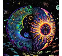 Mantel de tarot con diseño de adivinaciones espirituales, mantel de luna para lecturas de tarot, mesa de comedor de estrellas y luna