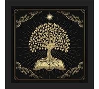 Mantel de tarot con patrón de árbol, mantel a prueba de derrames y resistente a las manchas, para lectura de tarot, decoración de cocina