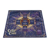 Mantel de Tarot - Tela de Altar de Terciopelo Grueso, Diseño de Cruz Celta | Tapiz antideslizante de 63x63cm para rituales, ceremonias paganas, mesa de comedor, suministros de brujería, práctica espir