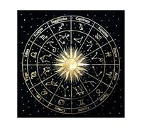 Mantel de Tarot Terciopelo - Paño Adivinación Astrológica, Tela Altar Zodiaco Negra | Mantel Cartas Tarot 49x49cm Terciopelo Piel Estampado Dorado Ligero 50g para Lecturas Espirituales Rituales