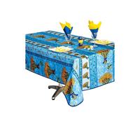 Mantel de tela rectangular Bouquet de trigo azul 240 x 150 cm