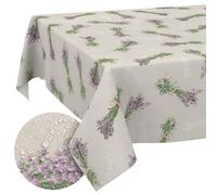 Mantel de Tela Textil Lavable, Mantel de algodón, poliéster, Lavanda, Beige, 100 x 140 cm, para Interior y Exterior