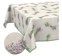 Mantel de Tela Textil Lavable, Mantel de algodón, poliéster, Lavanda, Beige, 100 x 140 cm, para Interior y Exterior