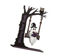 Mantel Decoración de Lectura de Halloween, exhibición de Madera para Libros, para Estante, Escritorio, otoño, Temporada, Acento para hogar, en Interiores, estantería Invisible, estantería Flotante,
