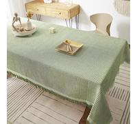 Mantel Decorativo Reutilizable For Jardín,Rectangular,Sin Planchado,Con Diseño De Gofres, Color Liso,Funda Protectora For Mesita De Noche,Mesa De Centro(Grass Green,70.9x133.9in)