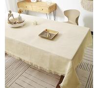 Mantel Decorativo Reutilizable For Jardín,Rectangular,Sin Planchado,Con Diseño De Gofres, Color Liso,Funda Protectora For Mesita De Noche,Mesa De Centro(Cream,51.2x51.2in)