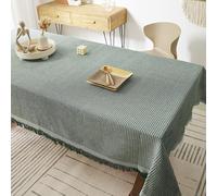 Mantel Decorativo Reutilizable For Jardín,Rectangular,Sin Planchado,Con Diseño De Gofres, Color Liso,Funda Protectora For Mesita De Noche,Mesa De Centro(Green,70.9x133.9in)