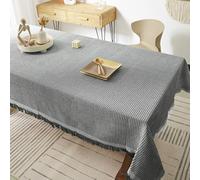 Mantel Decorativo Reutilizable For Jardín,Rectangular,Sin Planchado,Con Diseño De Gofres, Color Liso,Funda Protectora For Mesita De Noche,Mesa De Centro(Black,51.2x90.6in)